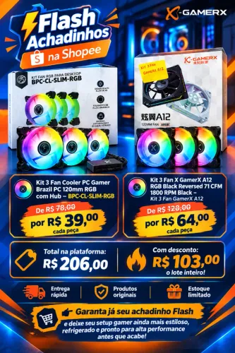 Achadinhos da Flash - Fans RGB & Setup Gamer