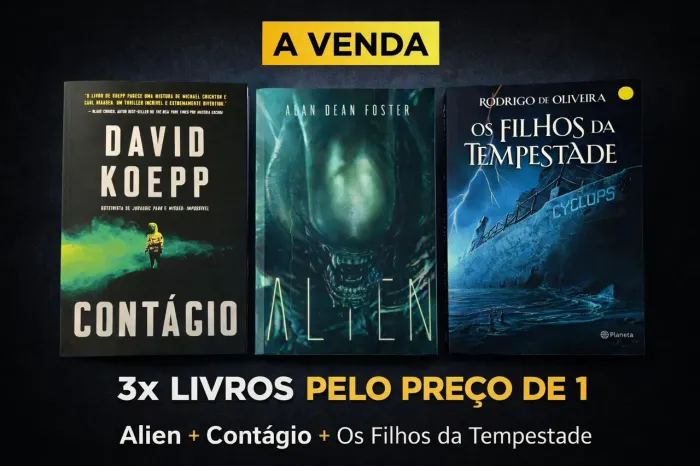 3x Livros Contágio, Alien, Os Filhos da Tempestade