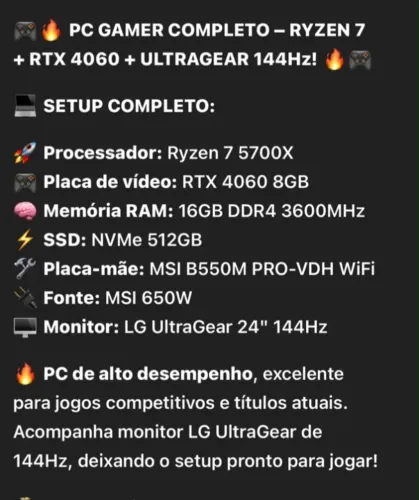 Pc gamer + monitor gamer