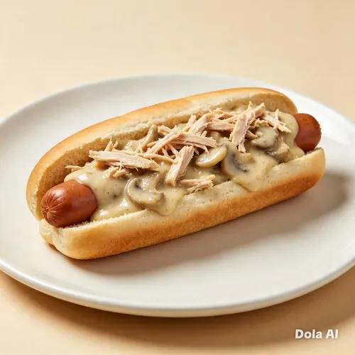 Cachorro quente strogonoff de frango