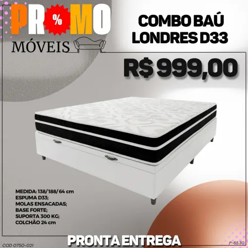Cama baú colchão molas ensacadas casal