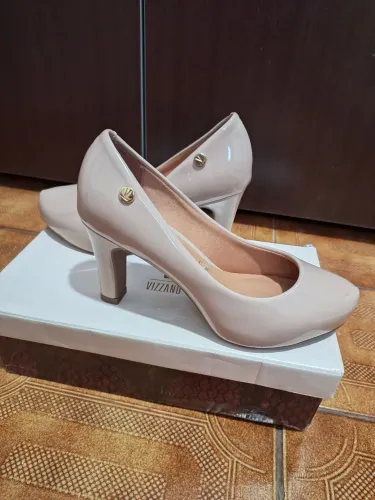 Sapato Salto Verniz Nude 34 Vizzano
