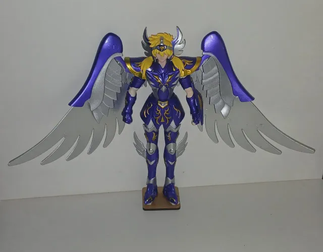 BONECO ACTION FIGURE CAVALEIROS DO ZODIACO SAINT SEIYA ARMADURA AZUL HYOGA DE CISNE