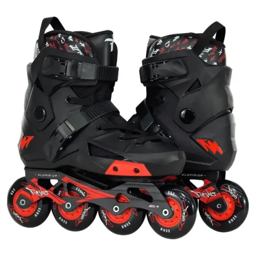 Patins Inline Traxart Revolt Preto com Rodas Vermelhas tamanho 41/42