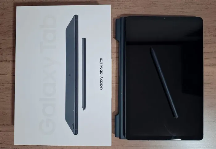 tab s6 lite 128gb com película + caneta ponta de titânio + capa