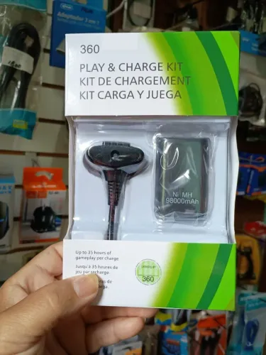 Kit Bateria Recarregavel e Cabo Para Controle XBOX 360 98000mAh