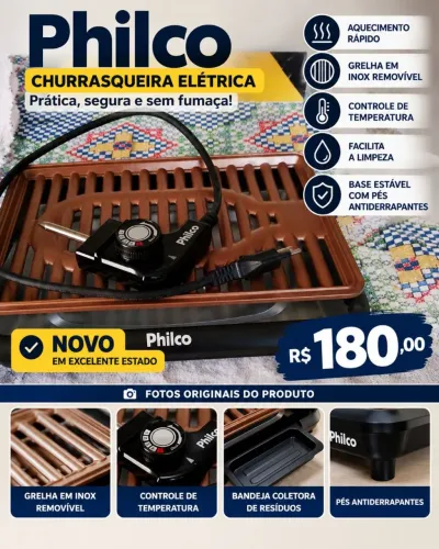 Churrasqueira elétrica philco