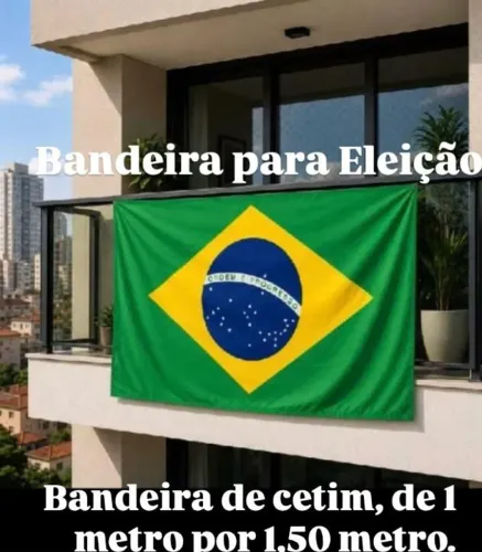 Bandeira de Cetim de um metro por 1,50 .