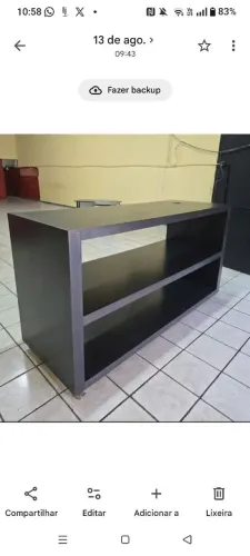 Balcão Expositor / Mostruário Comercial 2m com Rodínhas S/ Vidro