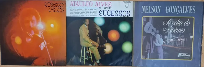 3 LPs Vinil Roberto Carlos, Ataulfo Alves e Nelson Gonçalves