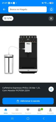 Cafeteira Expresso Philco 20 Bar 1,2L Com Moedor PCF03A 220V