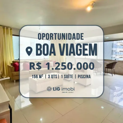 Oportunidade para venda em Boa Viagem, imóvel espaçoso 2 Vagas | 50 Metros da praia e muit