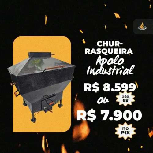 Churrasqueira a Bafo - Apolo Industrial Esmaltada - 75 quilos