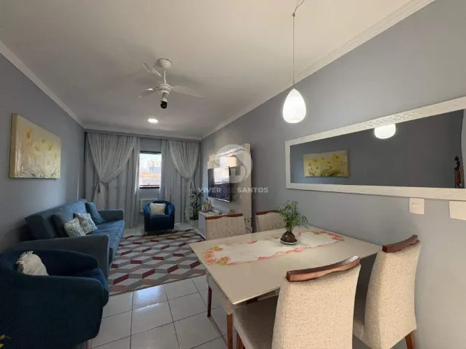 Apartamento de Frente, 2 Suítes, Dependência Completa, Elevador e Garagem no Embaré Santo