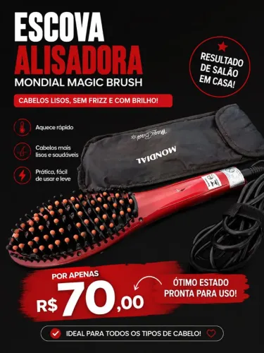 Escova Alisadora Mondial