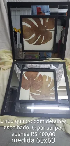 Quadro 60x60 espelhado o par
