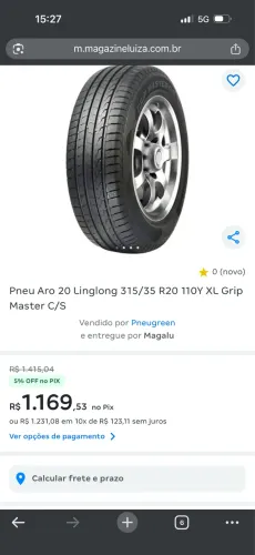 Pneus Aro 20 Linglong 315/35 R20 110Y XL Grip Master C/S 