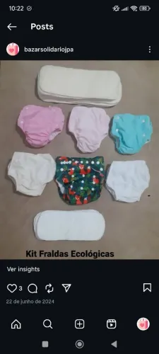 Kit fraldas ecológicas