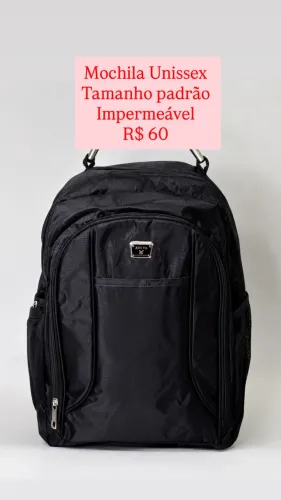 Mochila unissex tamanho padrão NOVA