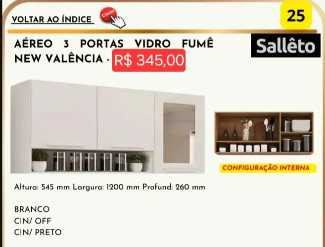 Armário Aéreo 3P (leia a descrição)