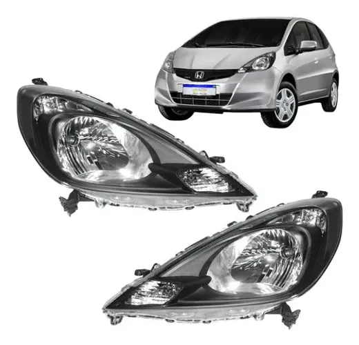 Farol Honda Fit 2013 2014 Mascara Negra Elétrico Novo