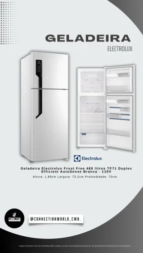 Geladeira Electrolux Frost Free 480 litros TF71 Duplex Efficient AutoSense Branca