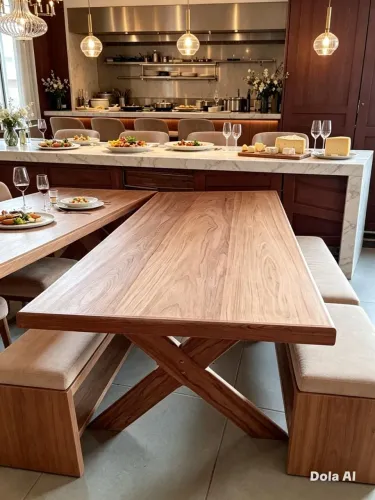 Mesa com 2 bancos. 2,00x90