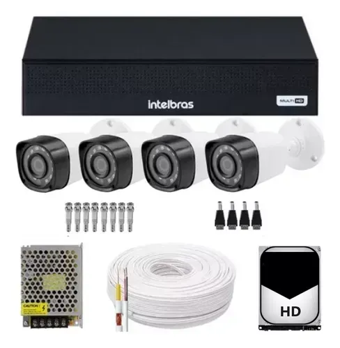 camera intel bras vhd1130 b infra vermelho 720p +acessorios 