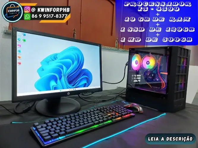 COMPUTADOR I5 - 10 GB RAM, HD 500 GB + SSD 120 GB, MONITOR, CPU, TECLADO, MOUSE, MOUSE PAD