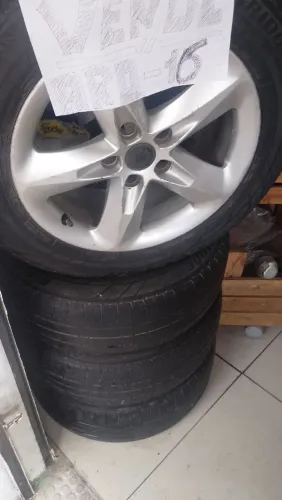 Jogo de roda 16 cinco furos 5×108 Ford Focus com pneus bons 