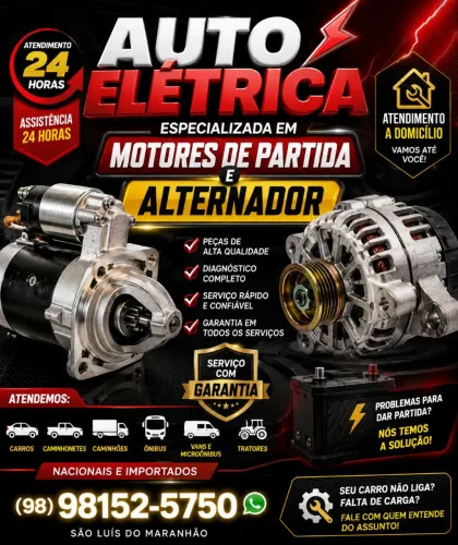 Motor de partida e alternador Auto elétrica 24Horas Slz