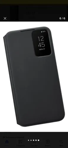 Capa original para samsung s22+ clear view preta