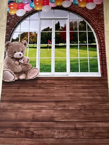 fundo fotográfico janela urso