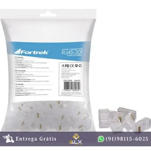 100unid Conector Macho Cat5e Rj45 201 Fortrek *ENTREGA GRÁTIS*