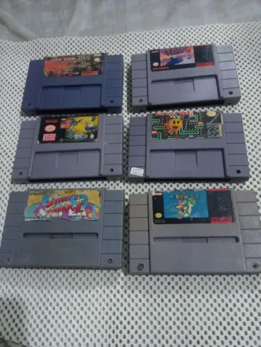 9 jogos em cartuchos Nintendo