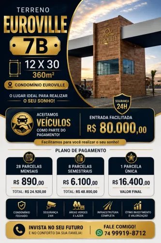 Venda(Repasse) Lote Euroville Irece-Ba
