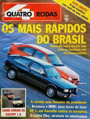 Gol GTI x Kadett GS 1989, Escort 1.8 XR3 - Revista Quatro Rodas com testes