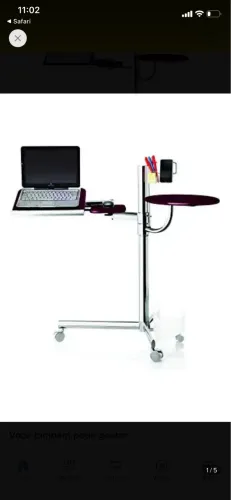 Mesa para Notebook Asys Laptable 33218 Cromada com Rodízios - Excelente Estado
