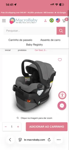 Bebê Conforto UPPAbaby MESA Original + Base - Excelente Estado