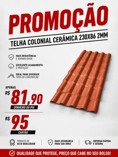 Promoção telha colonial 