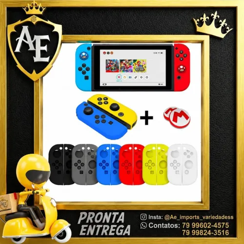 Capa silicone + grip para nintendo Switch