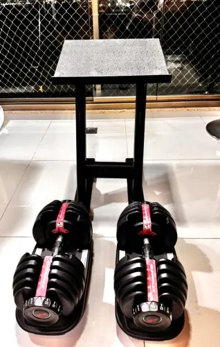 Par Halter Ajustável Bowflex 2 a 24kg + Suporte - Como Novo
