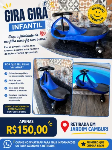 Gira Gira Infantil Azul - Conservado - Apenas R$150 | Jardim Camburi