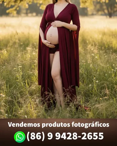 Vestido Gestante Aberto com Shorts Para Ensaio (novo)