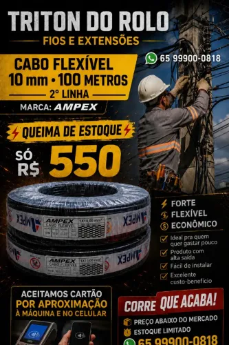Fio 10 mm Flexível 100 Metros 
