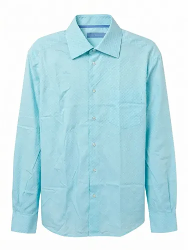 Camisa Social Manga Longa Xadrez Azul Clara Tamanho GG Buckman