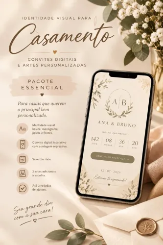 Identidade Visual para Casamento | Convite Digital Interativo