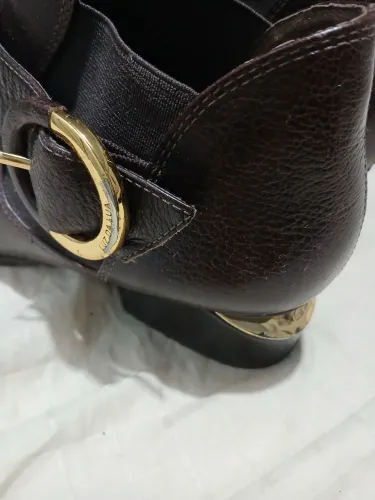 Luz da lua Bota em couro femininos