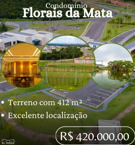 terreno condomínio florais da mata 412mts