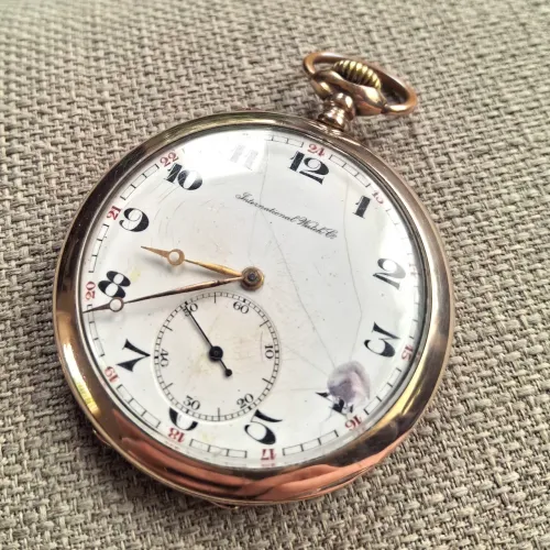 RELOGIO DE BOLSO IWC INTERNATIONAL WATCH CO Banhado a Ouro